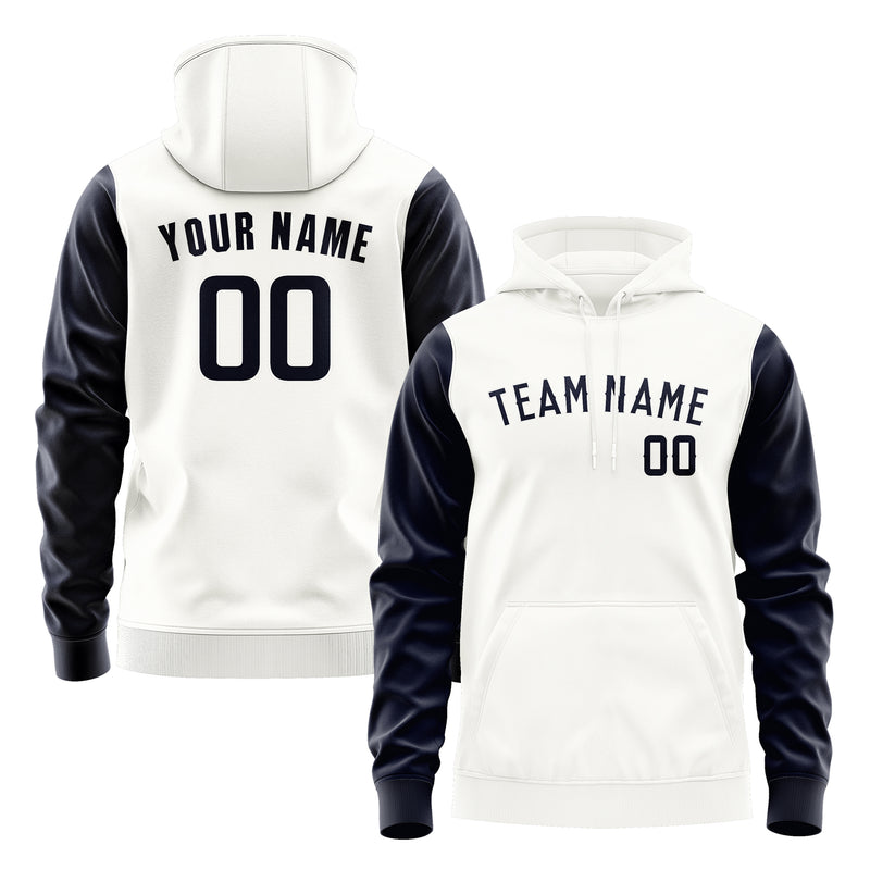 Custom White Navy Hoodie 1818111118B31811