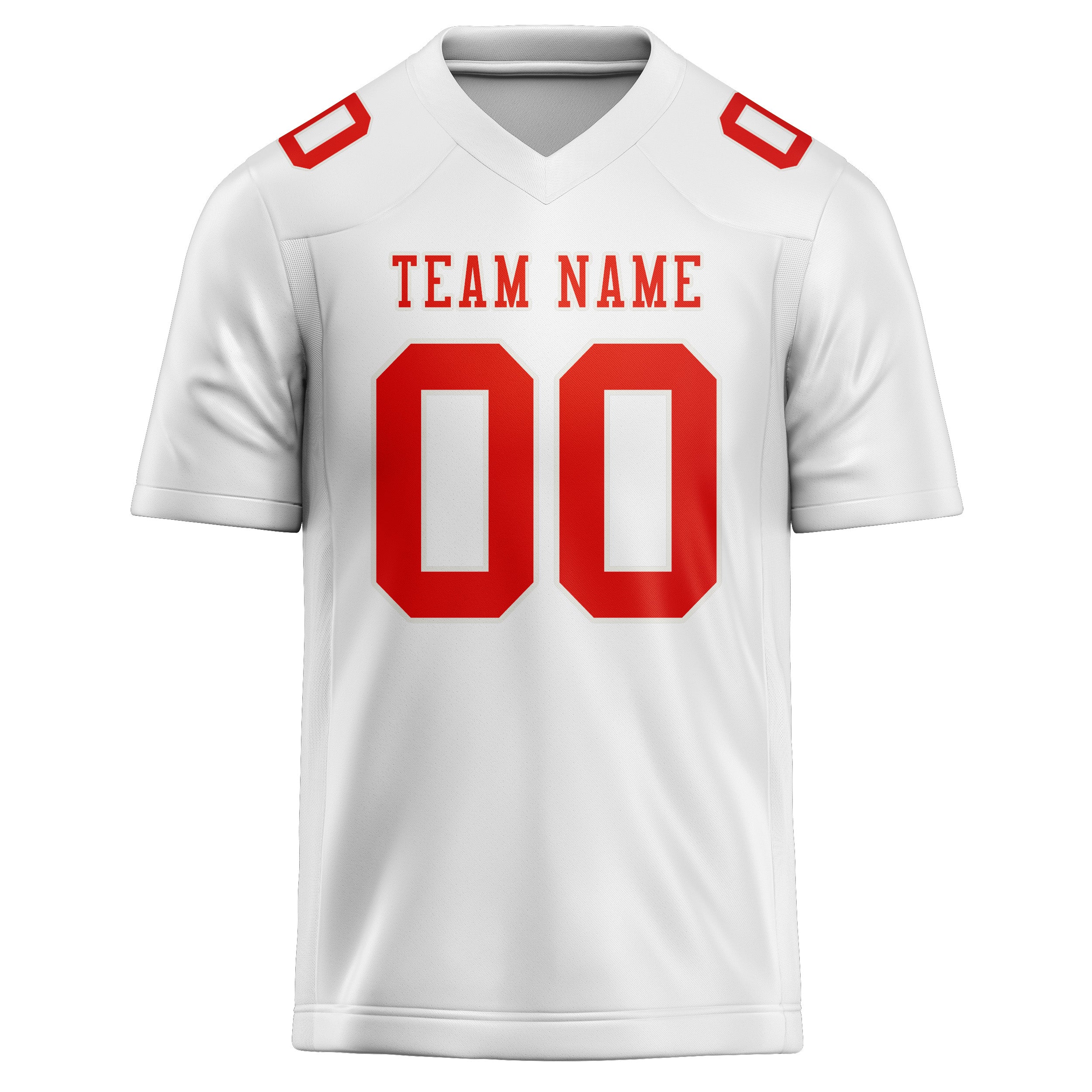 Custom White Orange Red Football Jersey