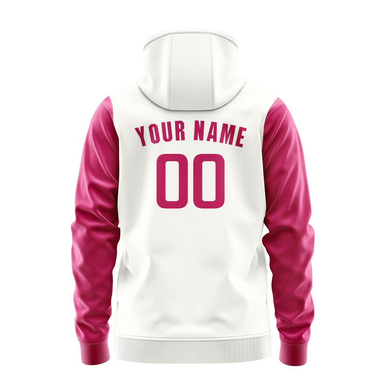Custom White Pink Hoodie 1818131318B31813