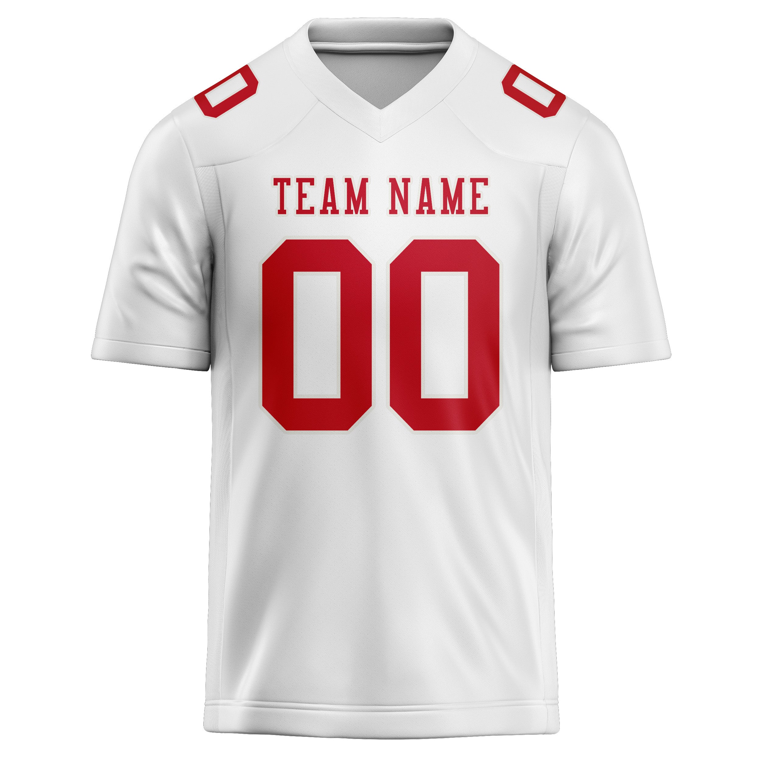 Custom White Red Football Jersey