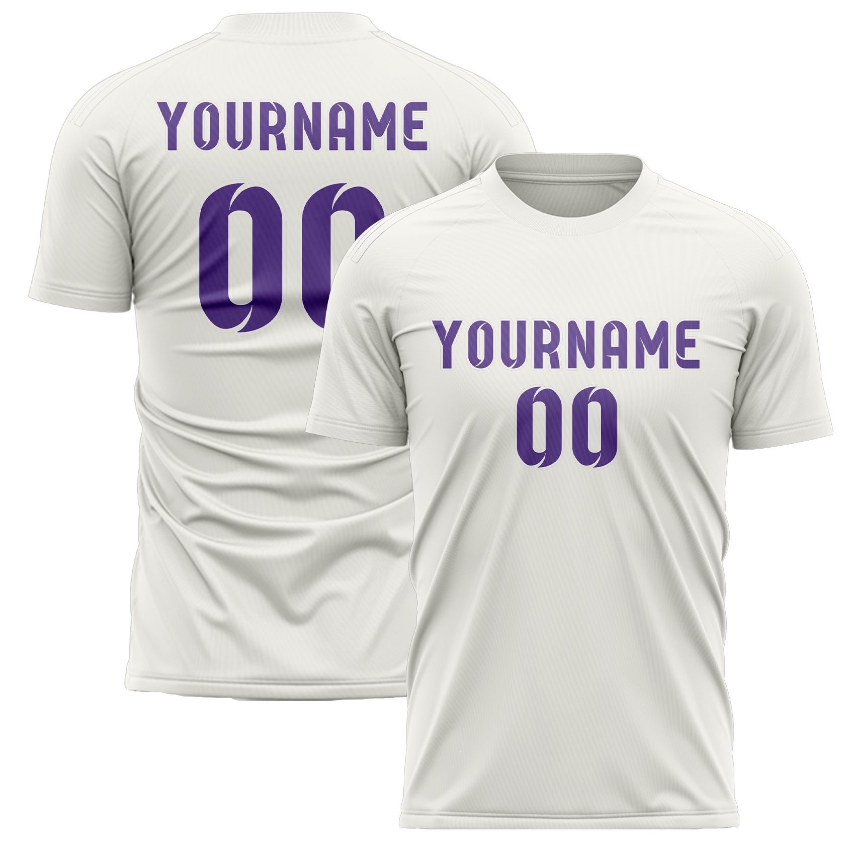 Custom White Light Purple Soccer Jersey