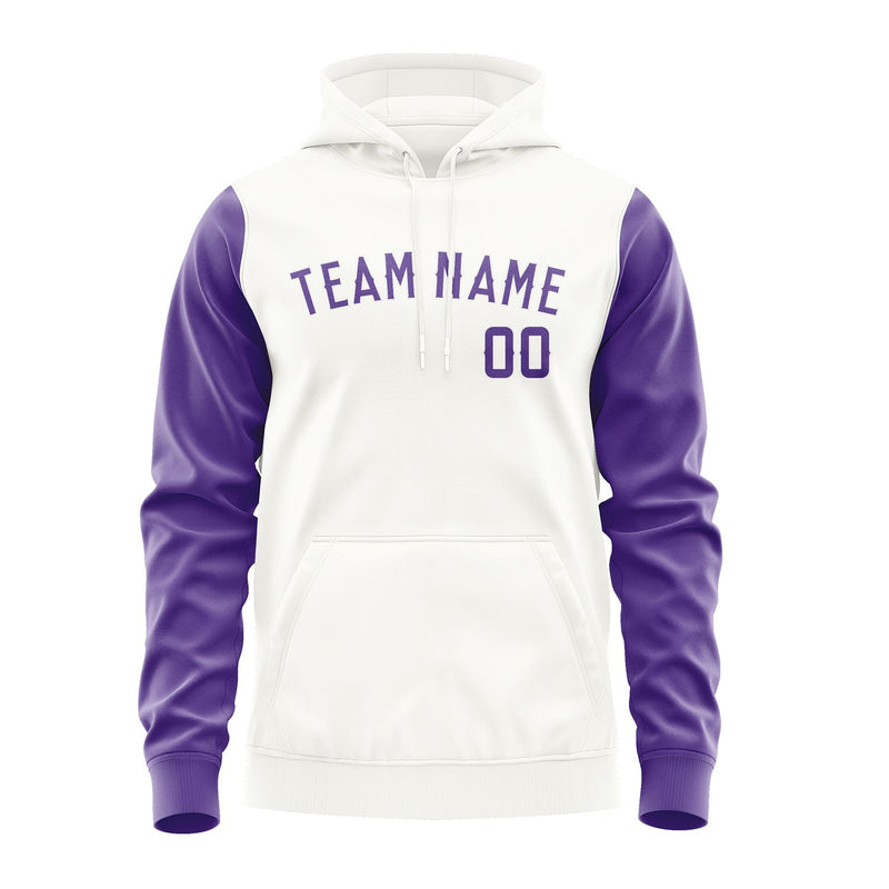 Custom White Light Purple Hoodie 1818232318B31823