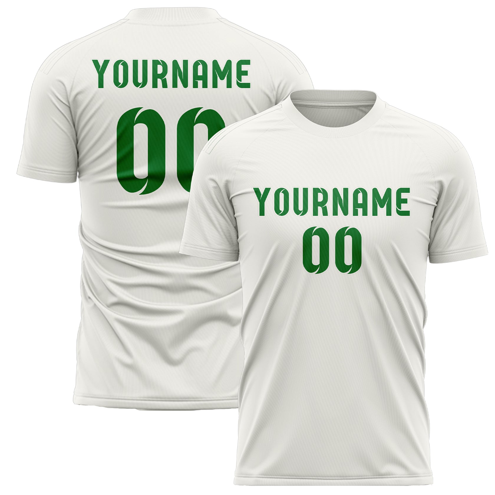 Custom White Emerald Green Soccer Jersey