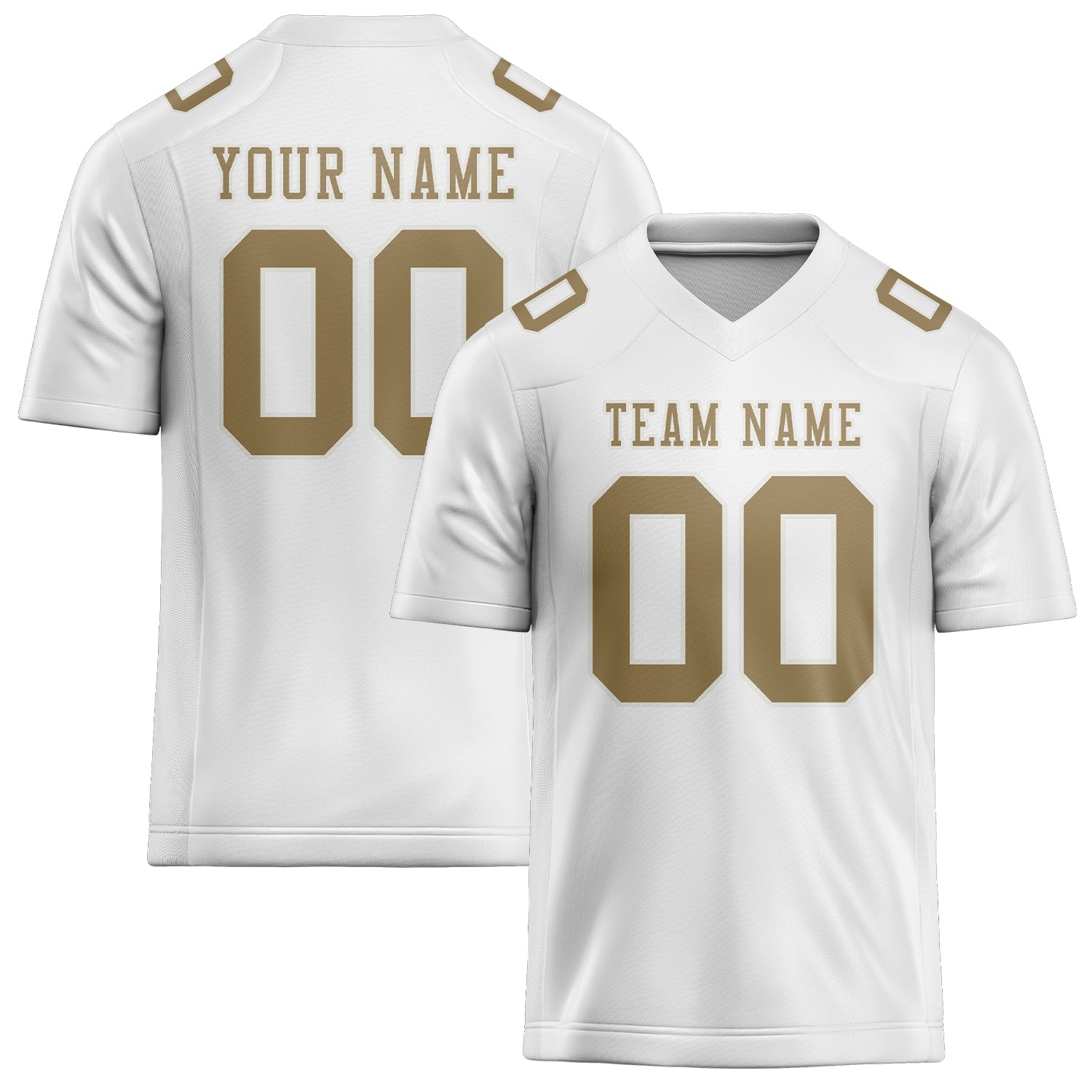 Custom White Light Khaki Football Jersey