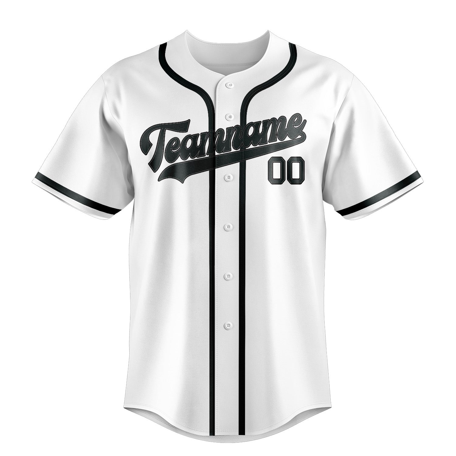 Custom White Dark Grey Baseball Jersey