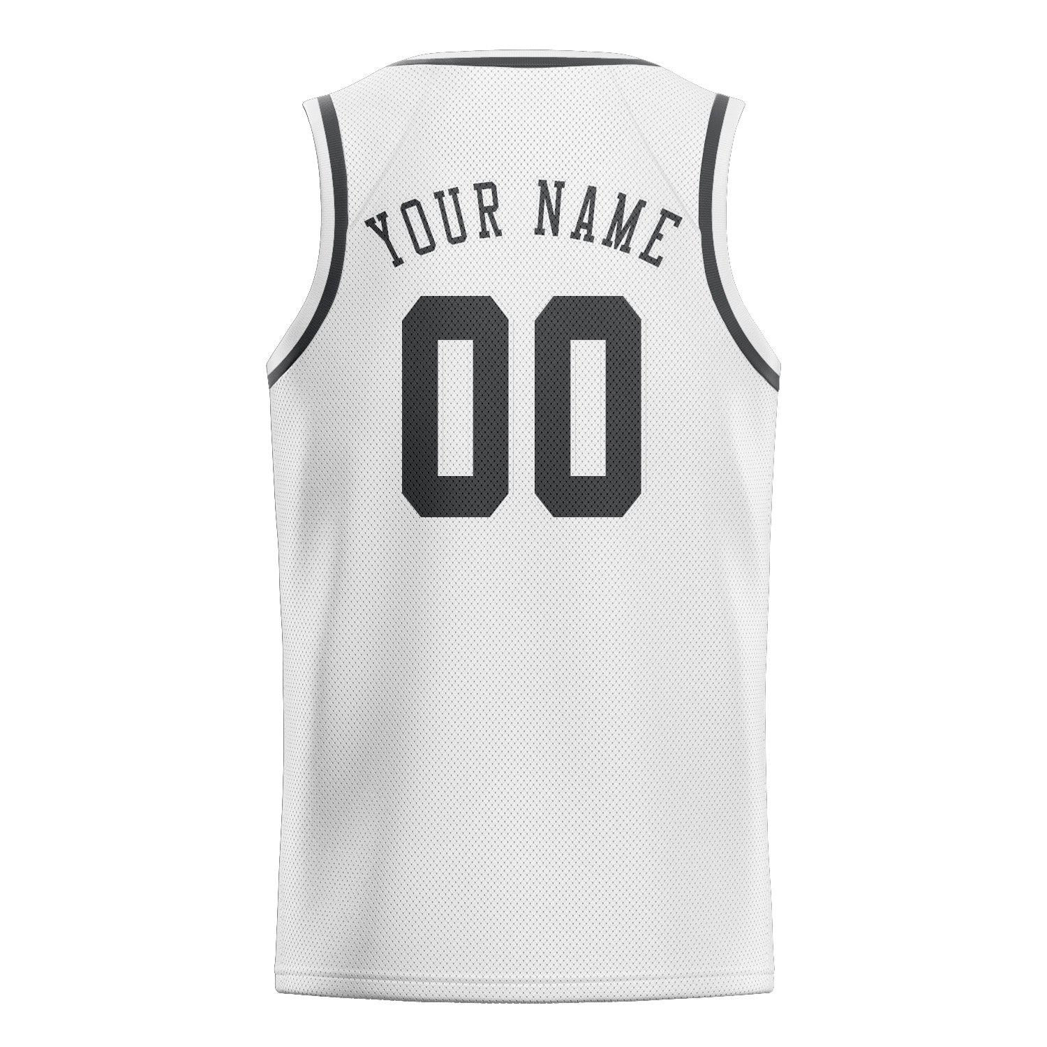 Custom White Dark Grey Basketball Jersey