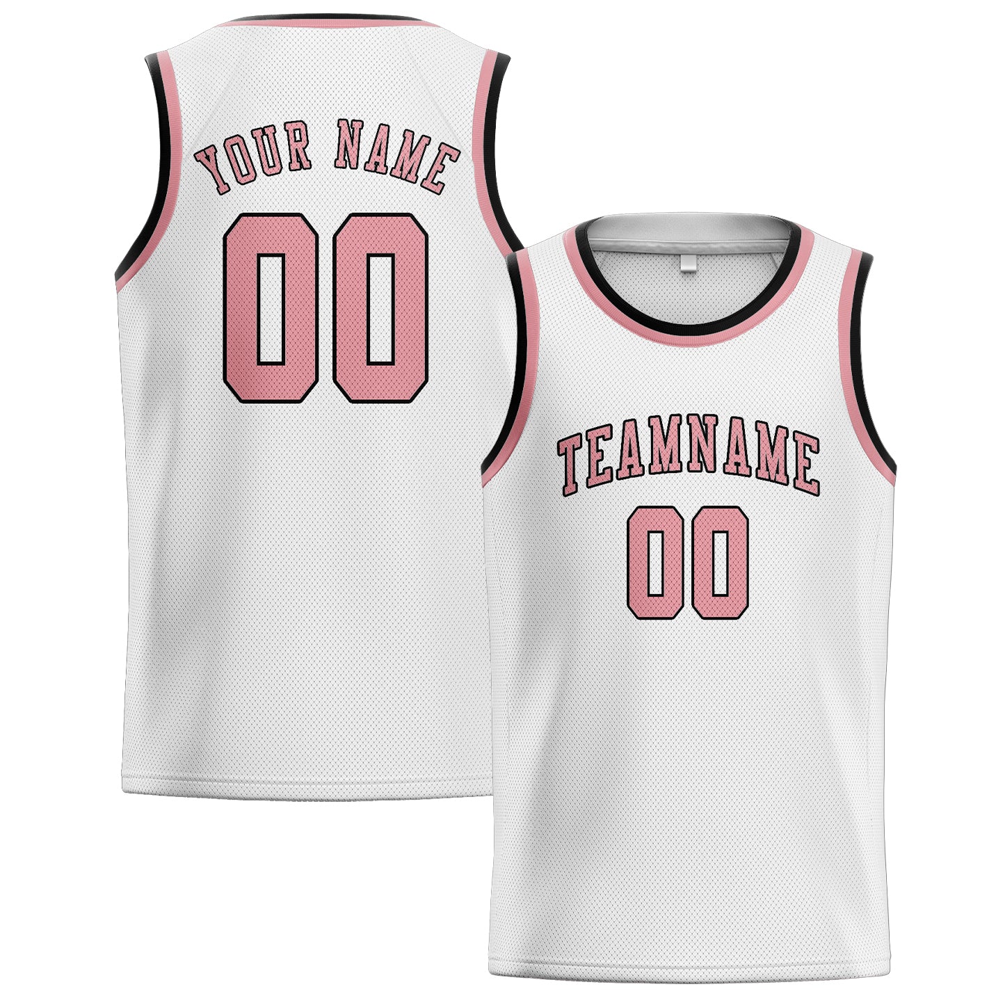 Custom White Light Pink Basketball Jersey