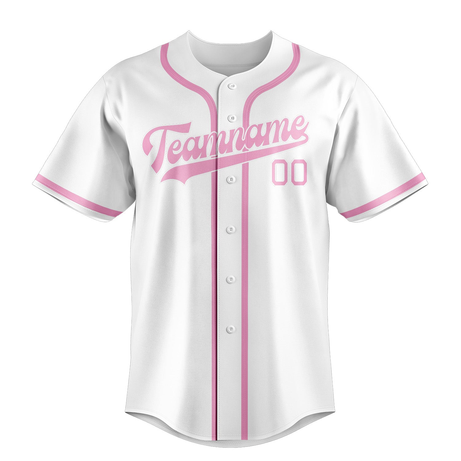 Custom White Light Pink Baseball Jersey