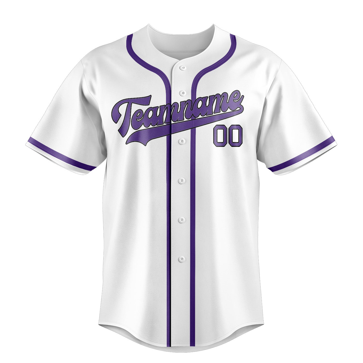 Custom White Light Purple Baseball Jersey