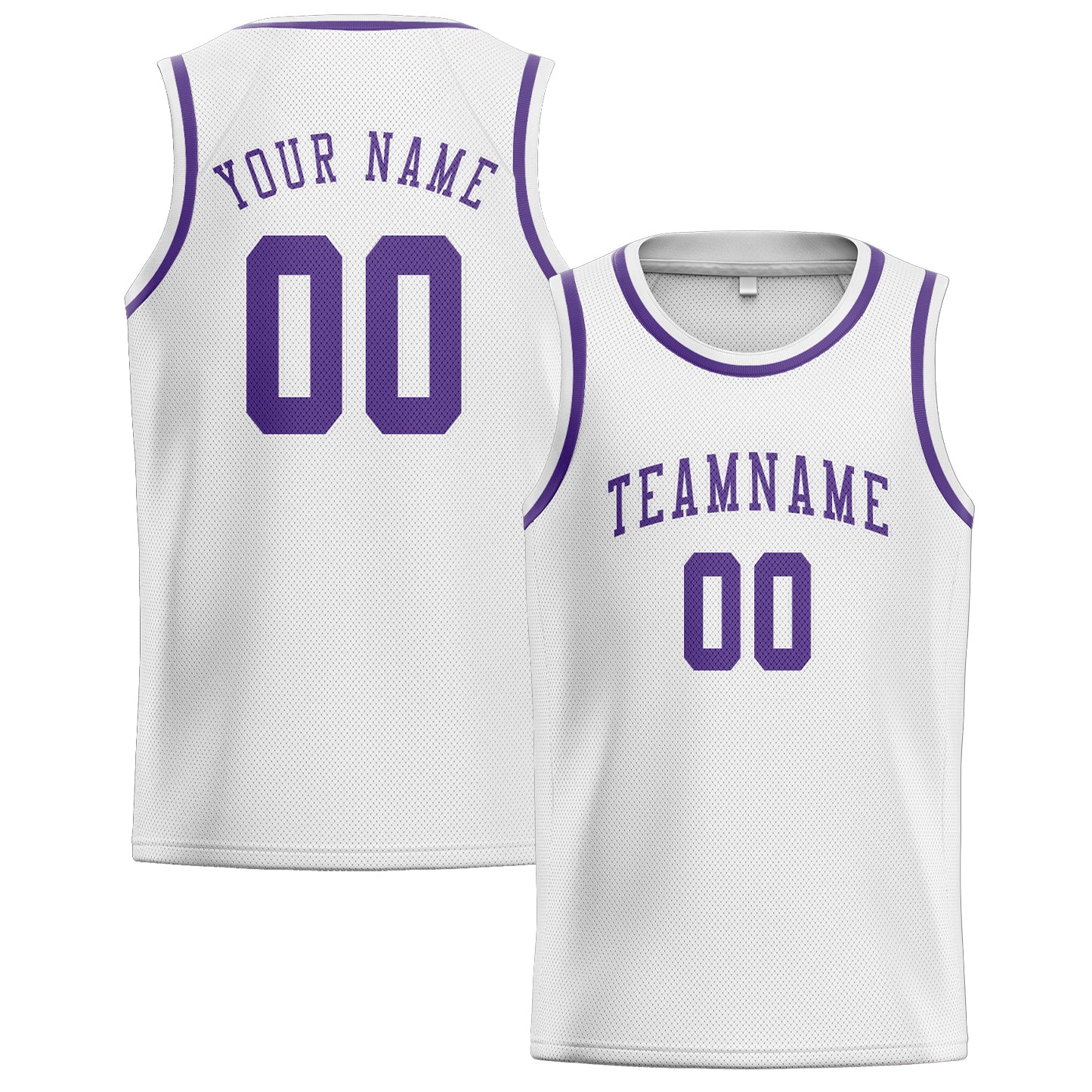 Custom White Light Purple Basketball Jersey