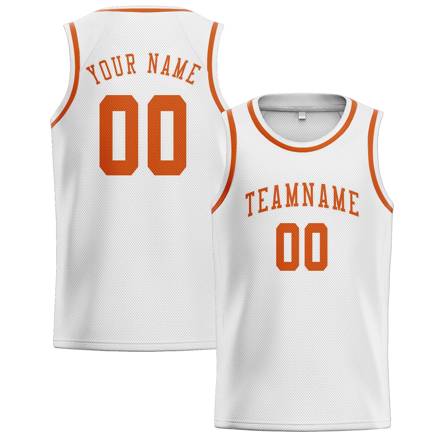 Custom White Orange Basketball Jersey