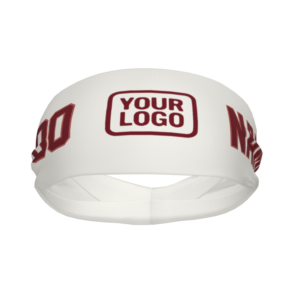 Custom White Crimson Red Sports headband