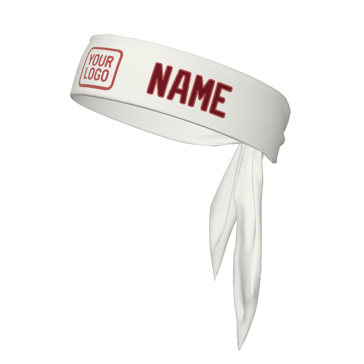 Custom White Crimson Red Headband