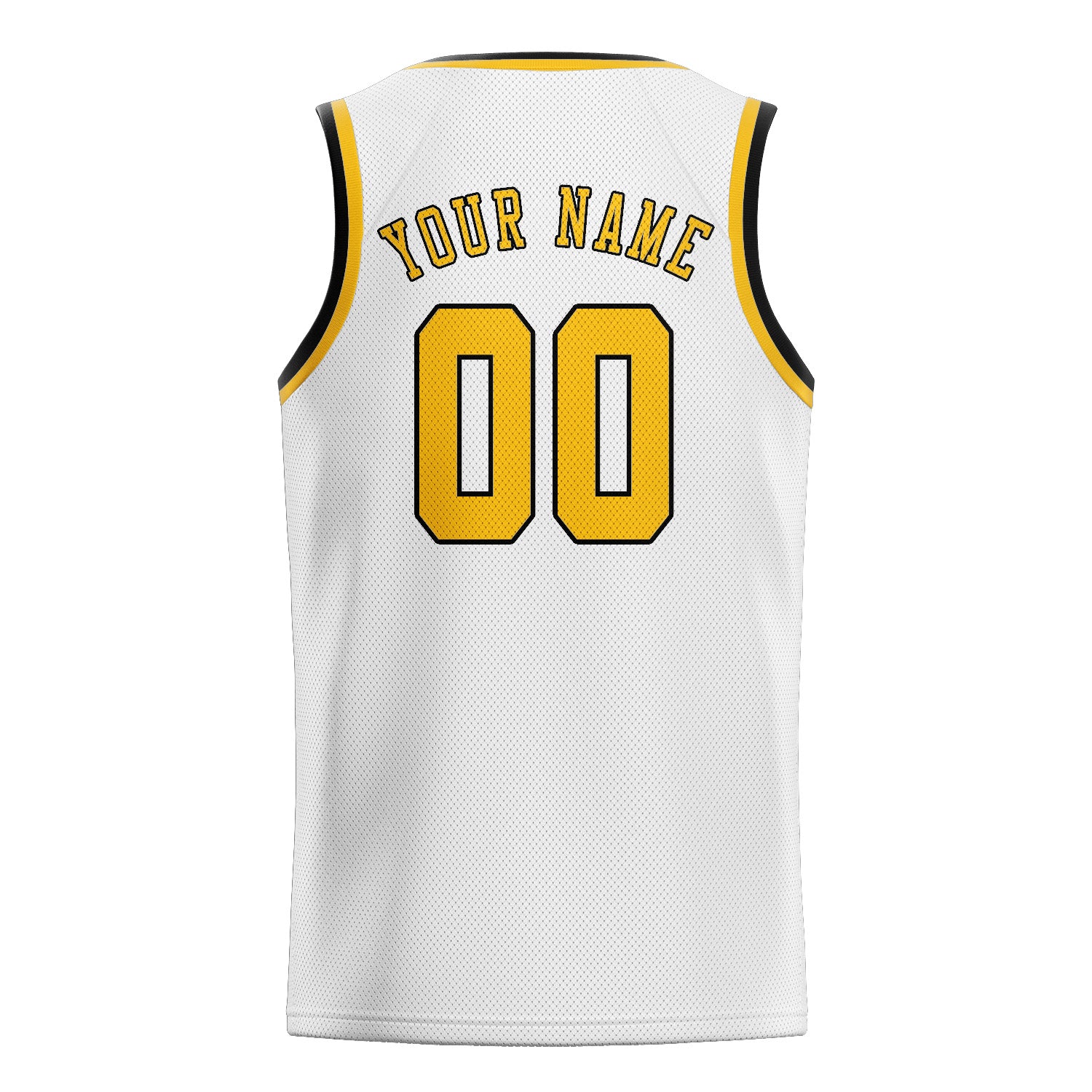 Custom White Gold Basketball Jersey