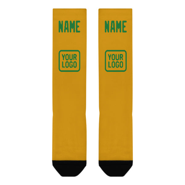 Custom Yellow Emerald Green Knee-High Sock