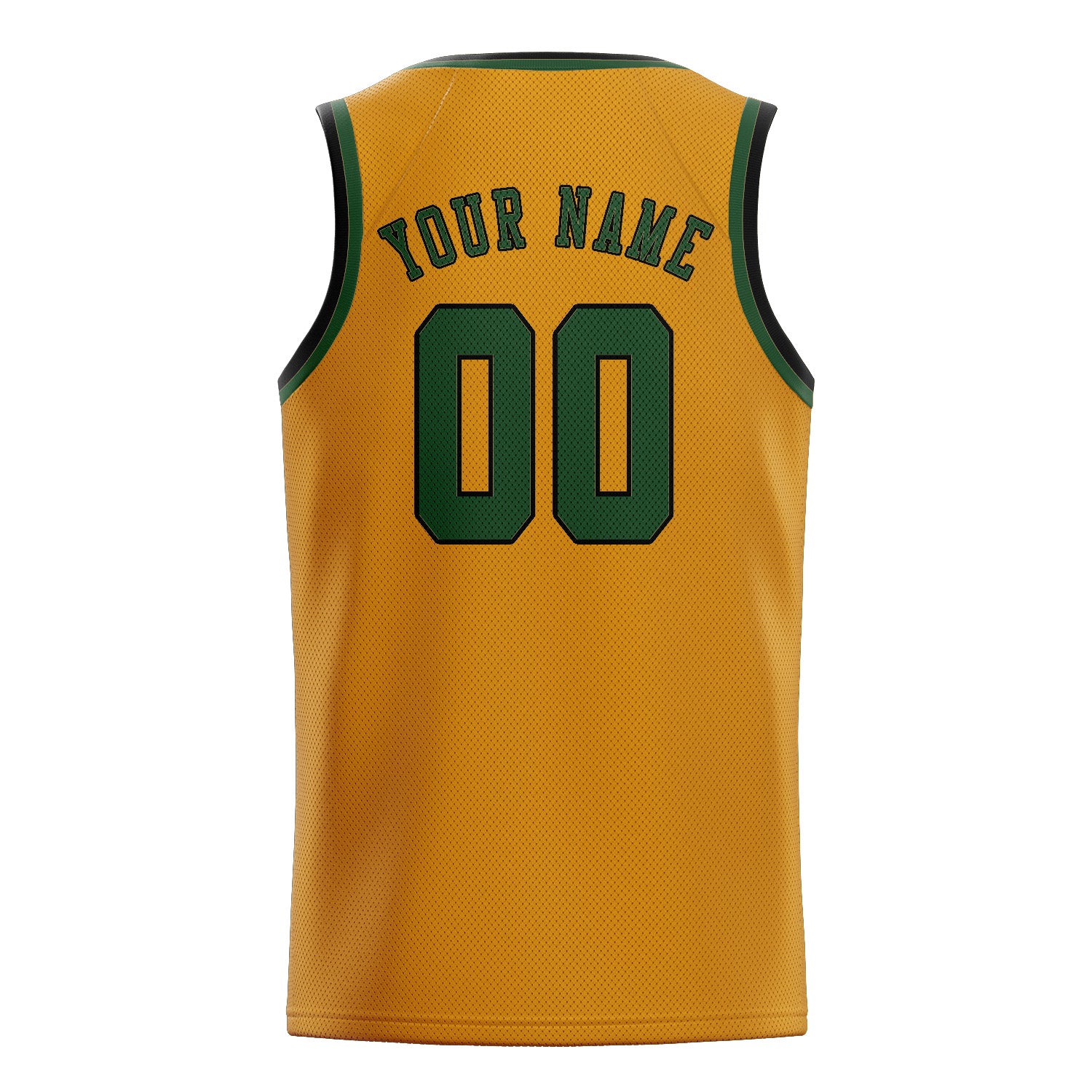 Custom Yellow Dark Green Basketball Jersey