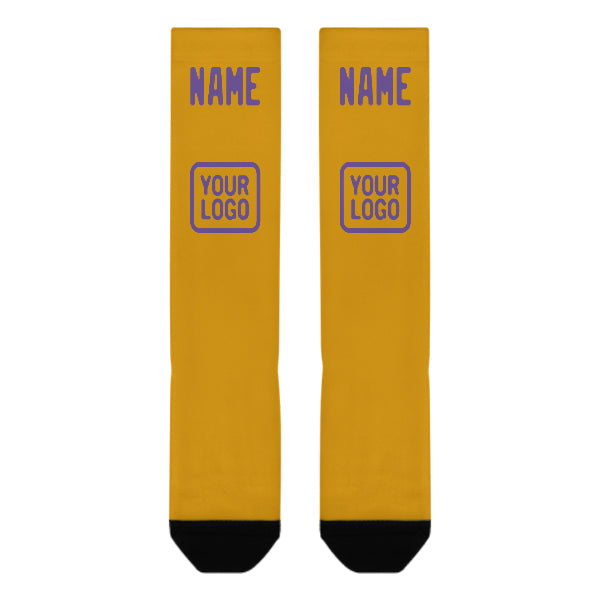 Custom Yellow Light Purple Knee-High Sock