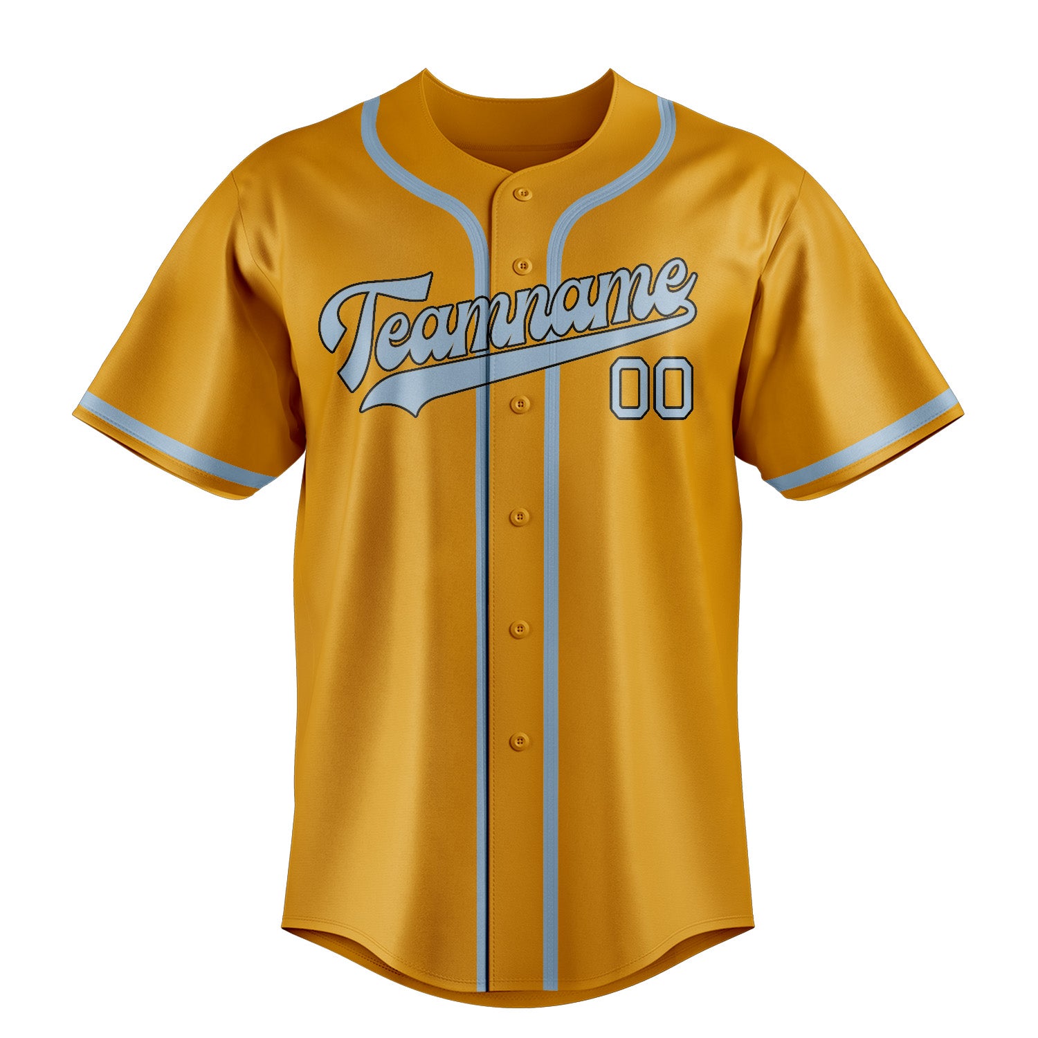 Custom Yellow Light Blue Baseball Jersey
