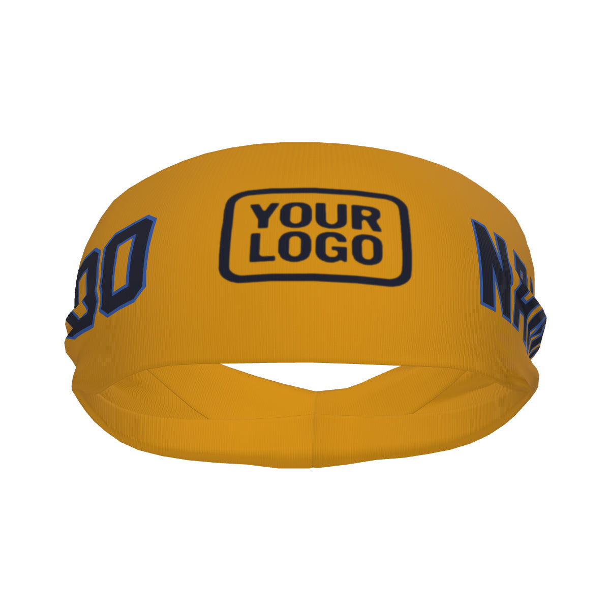Custom Yellow Navy Sports headband