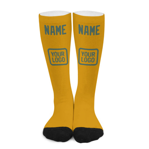 Custom Yellow Blue Green Knee-High Sock