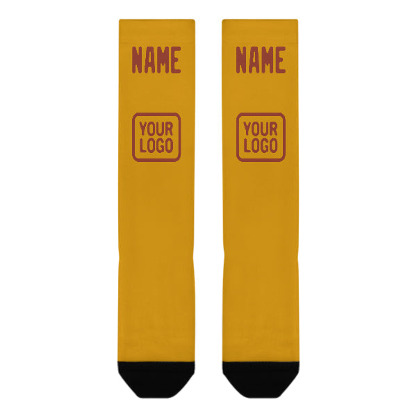 Custom Yellow Coral Red Knee-High Sock