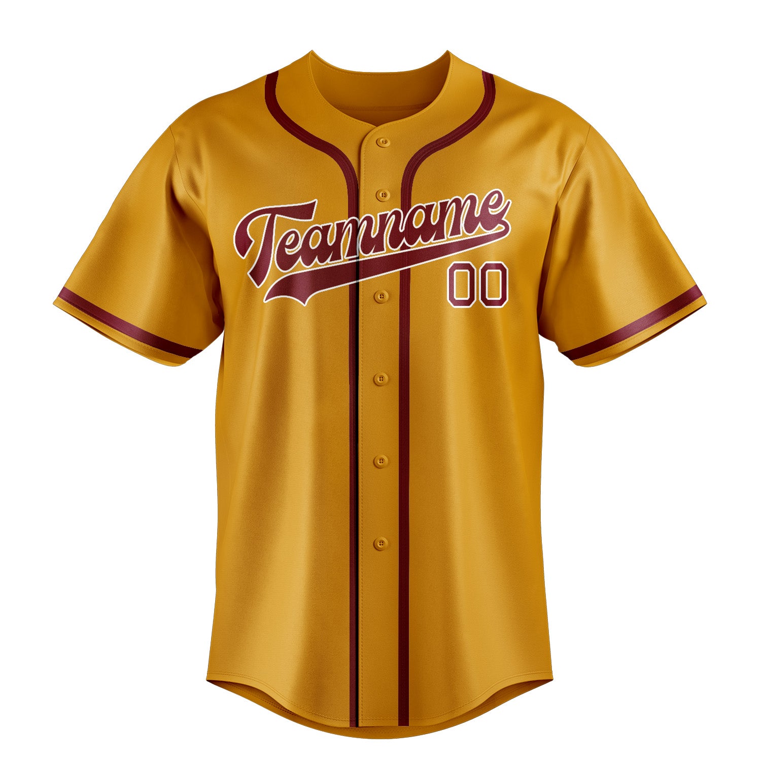 Custom Yellow Crimson Red Baseball Jersey