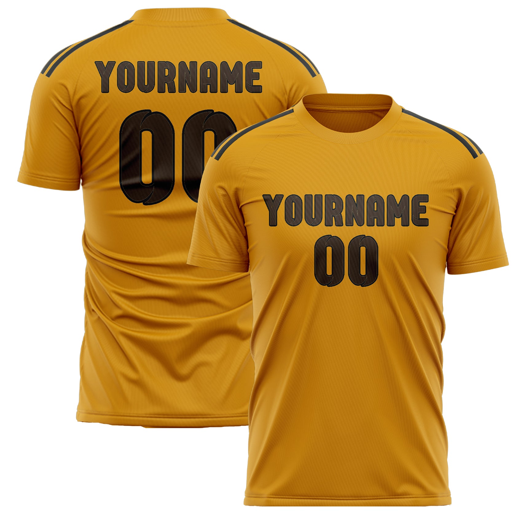 Custom Yellow Brown Soccer Jersey