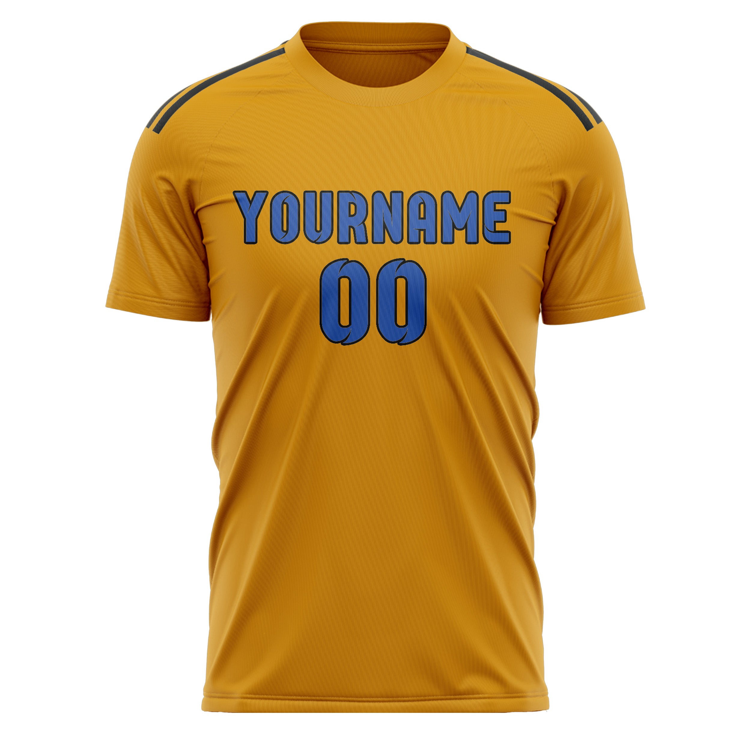 Custom Yellow Sky Blue Soccer Jersey