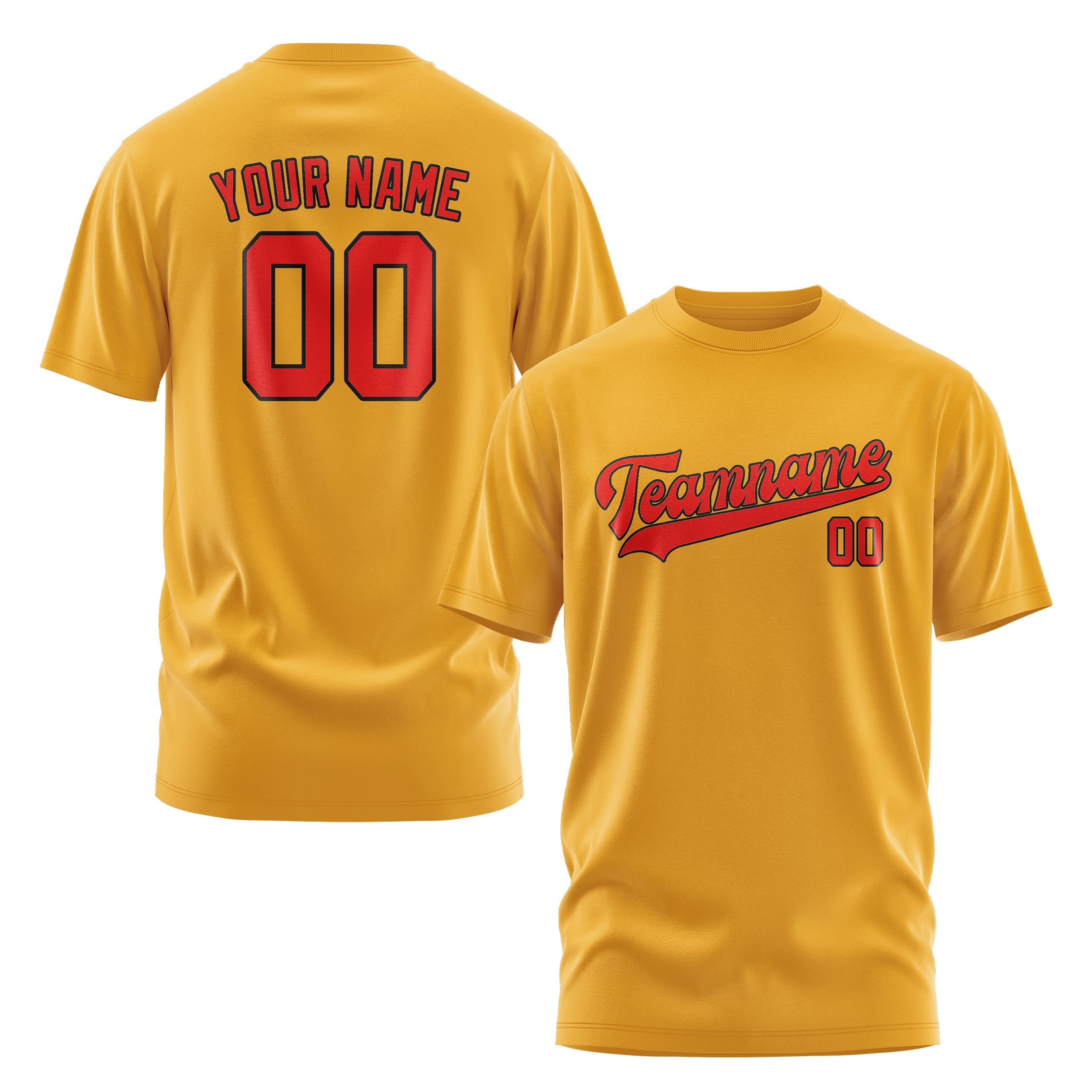 Custom Yellow Orange Red T-Shirt