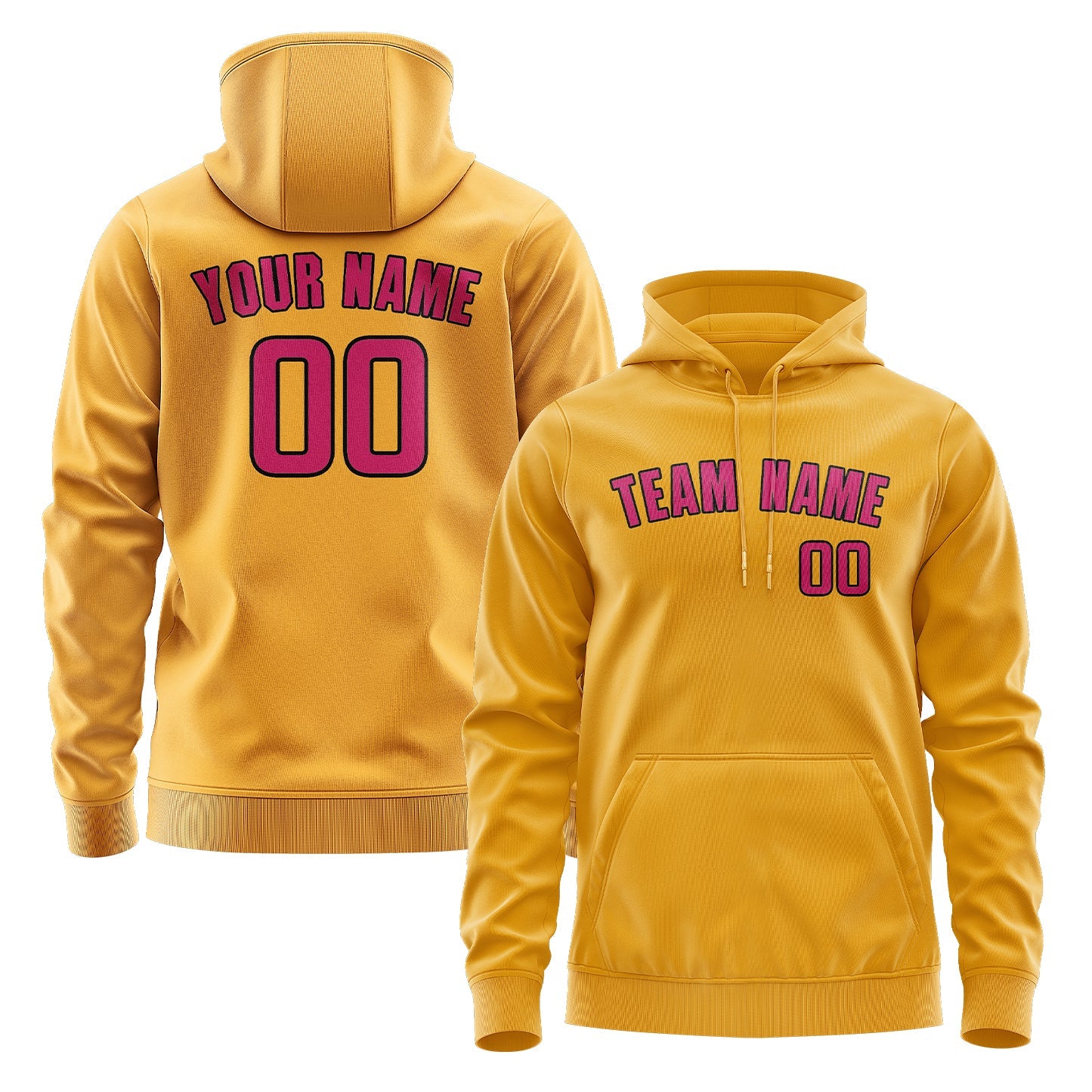 Custom Yellow Pink Hoodie