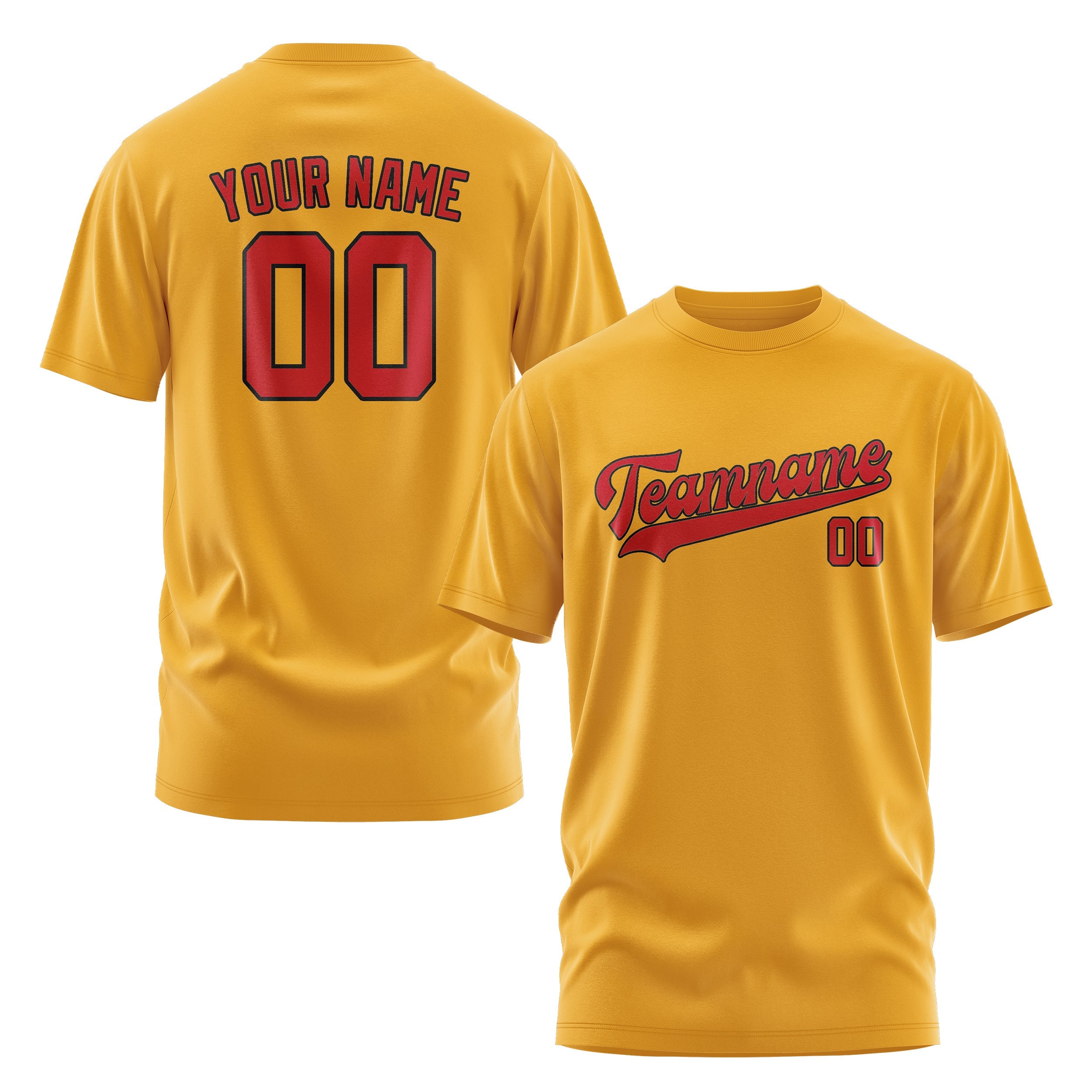 Custom Yellow Red T-Shirt