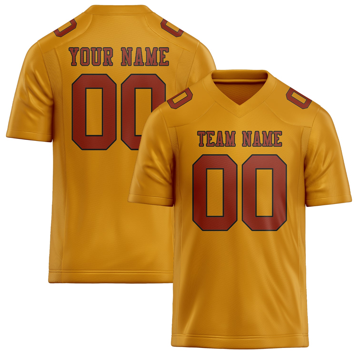 Custom Yellow Coral Red Football Jersey