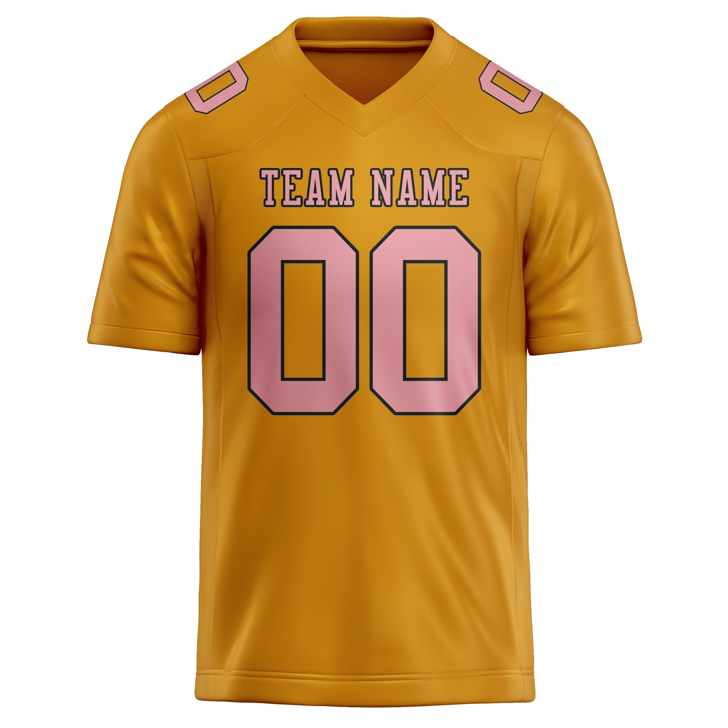 Custom Yellow Light Pink Football Jersey