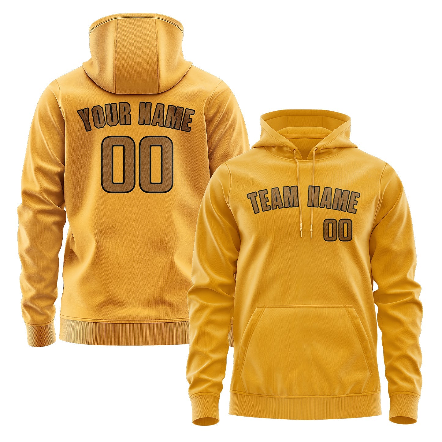 Custom Yellow Khaki Hoodie