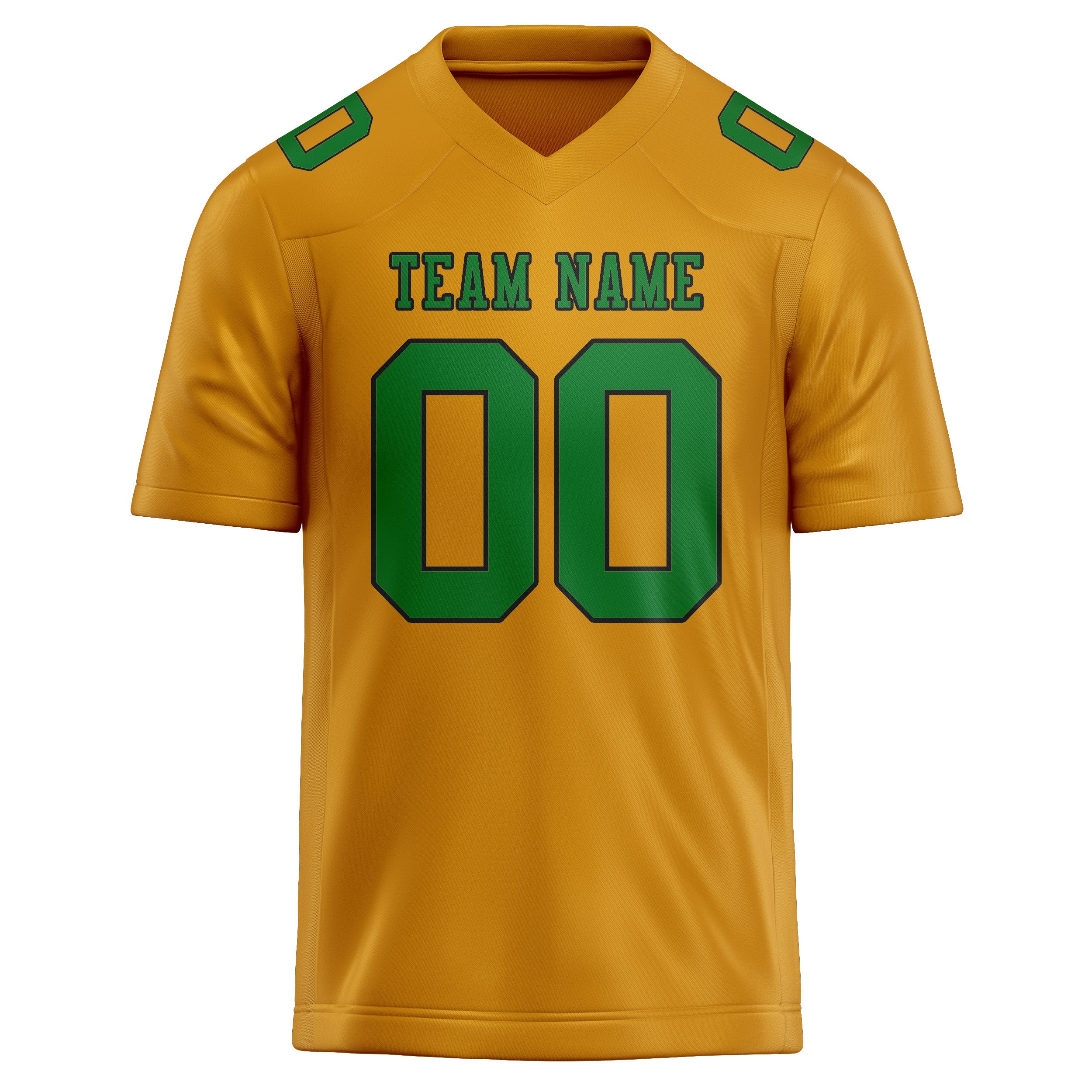 Custom Yellow Emerald Green Football Jersey