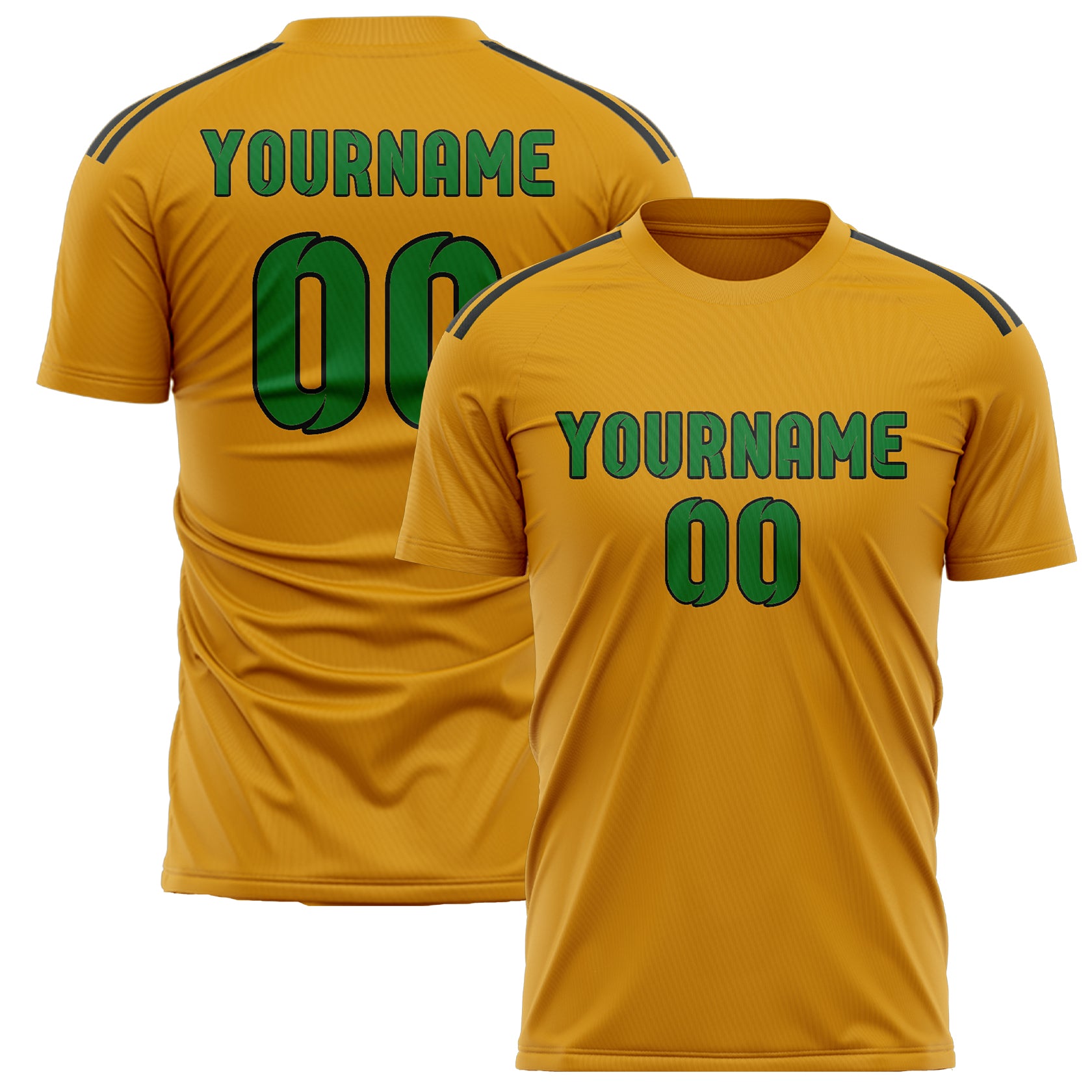 Custom Yellow Emerald Green Soccer Jersey