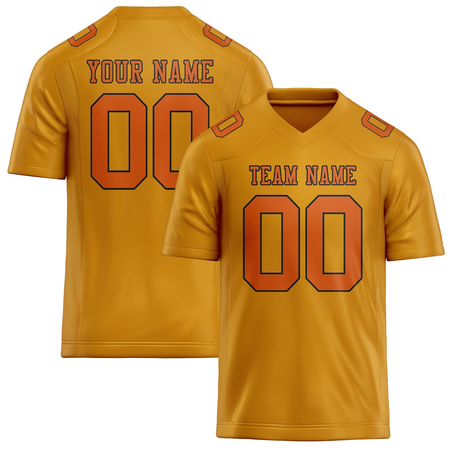 Custom Yellow Orange Football Jersey