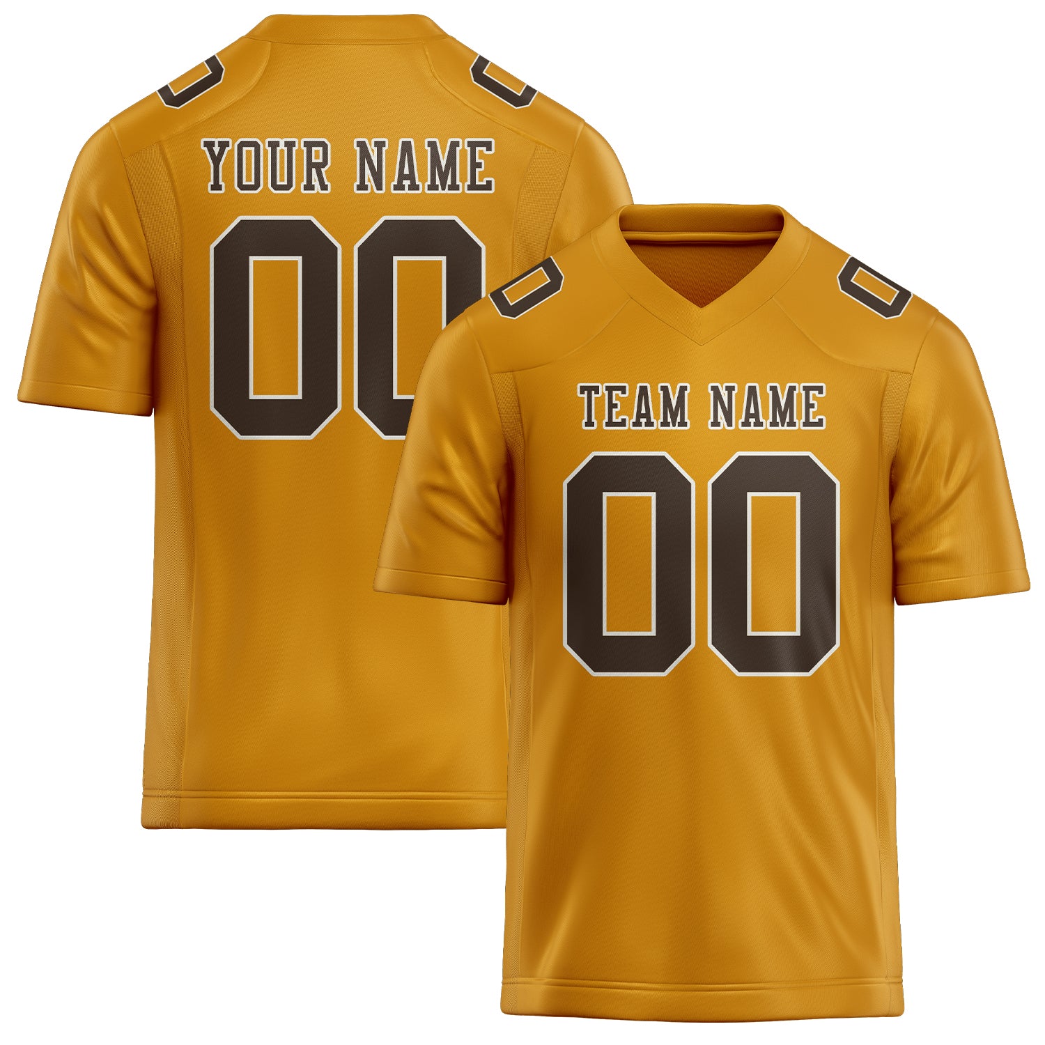 Custom Yellow Brown Football Jersey
