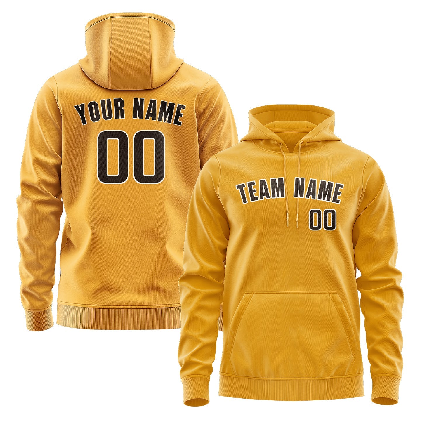 Custom Yellow Brown Hoodie