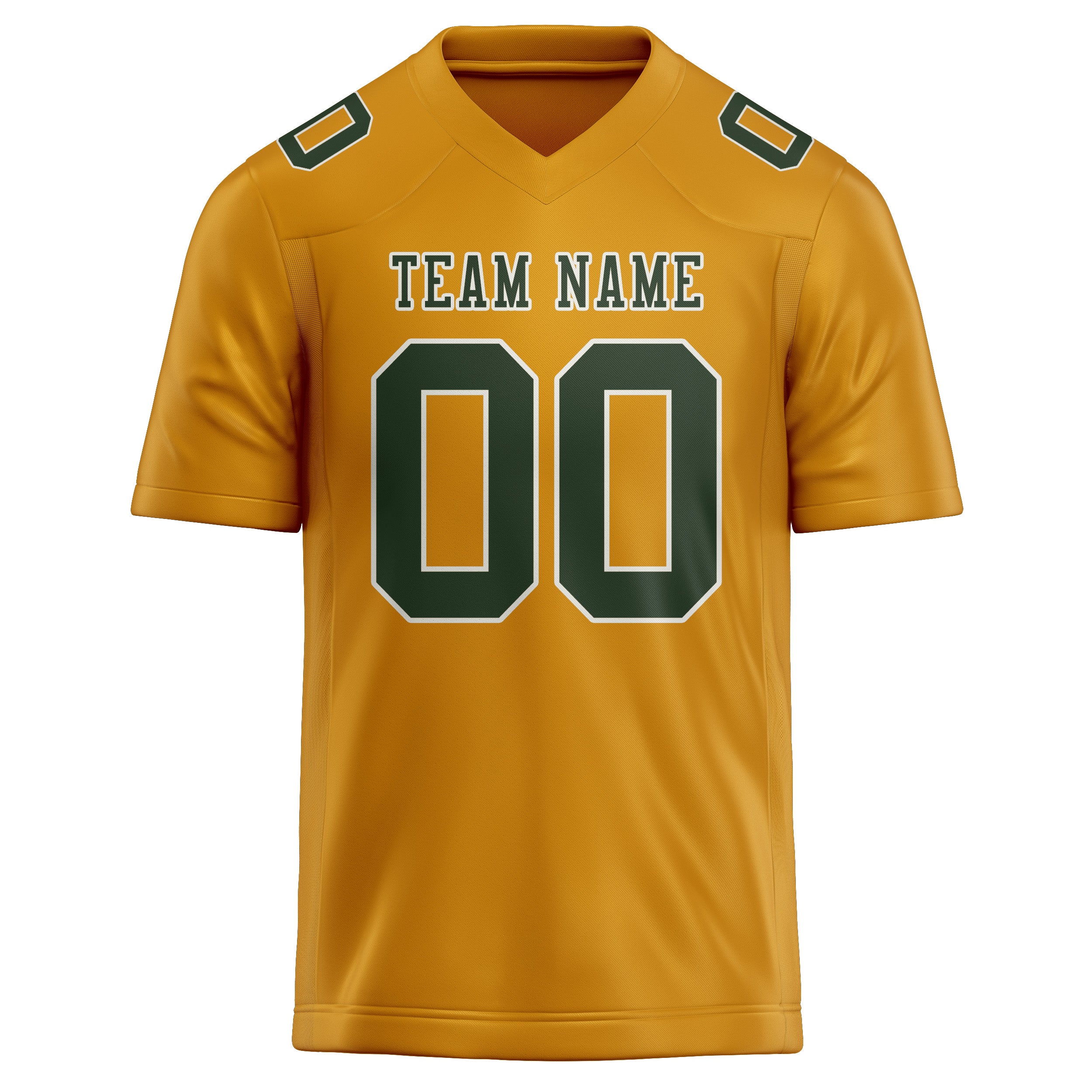 Custom Yellow Dark Green Football Jersey