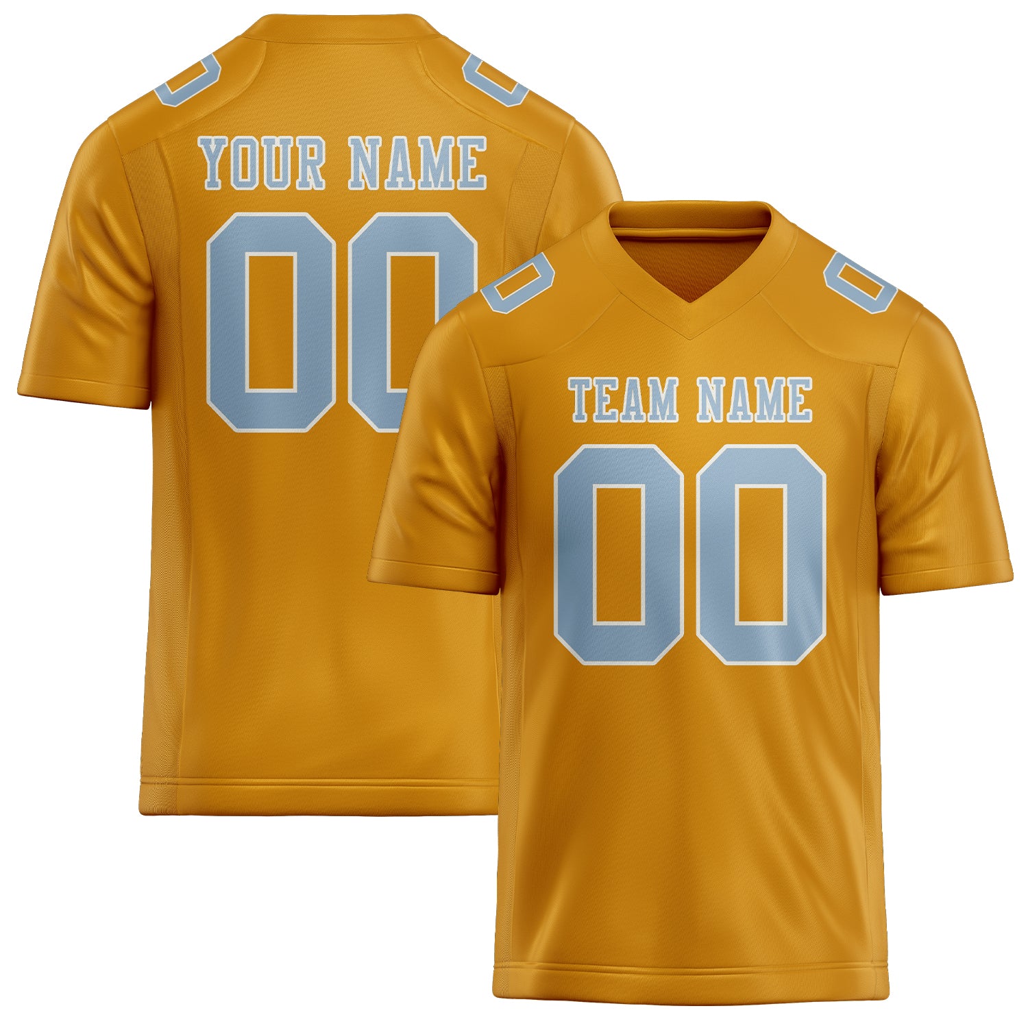 Custom Yellow Light Blue Football Jersey