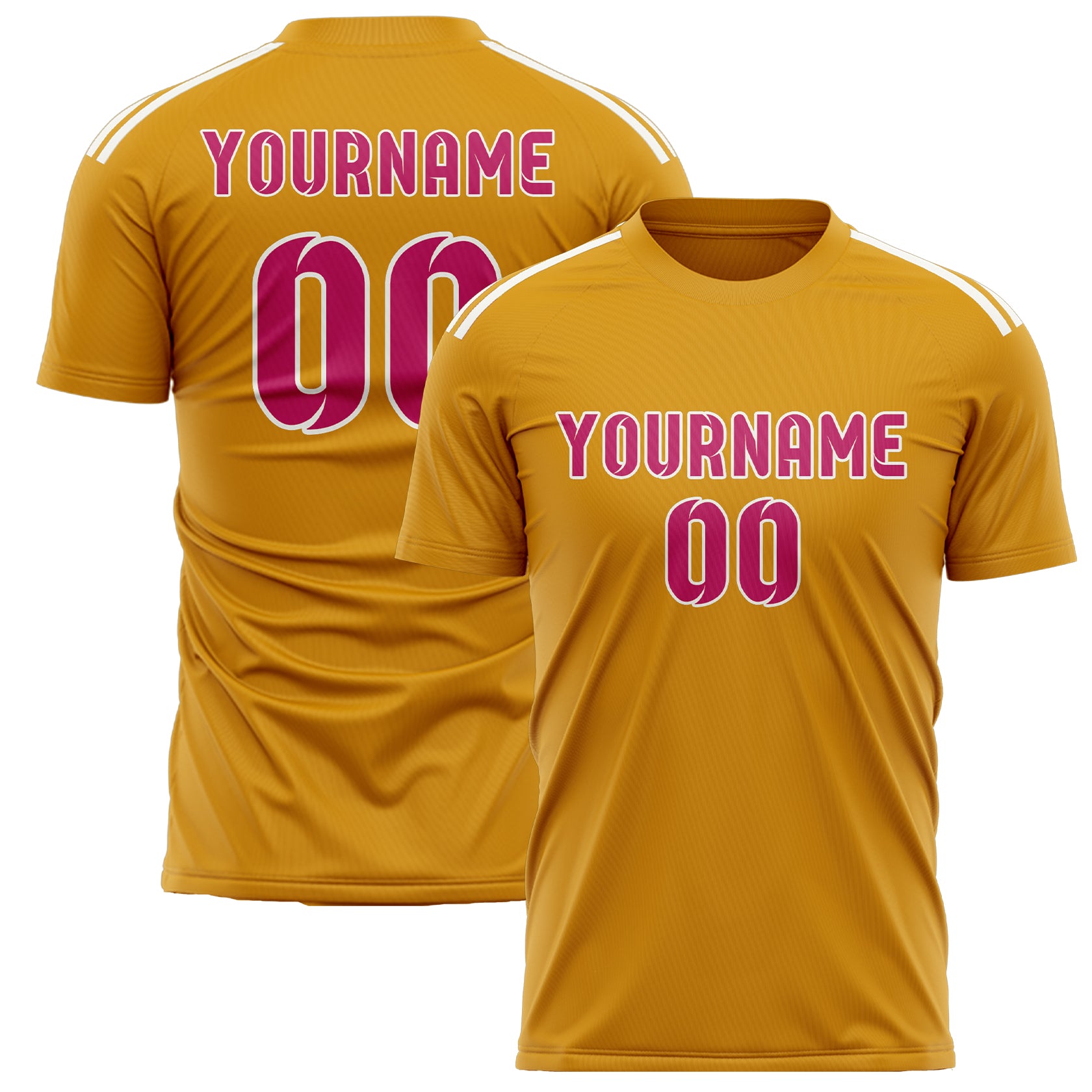 Custom Yellow Pink Soccer Jersey