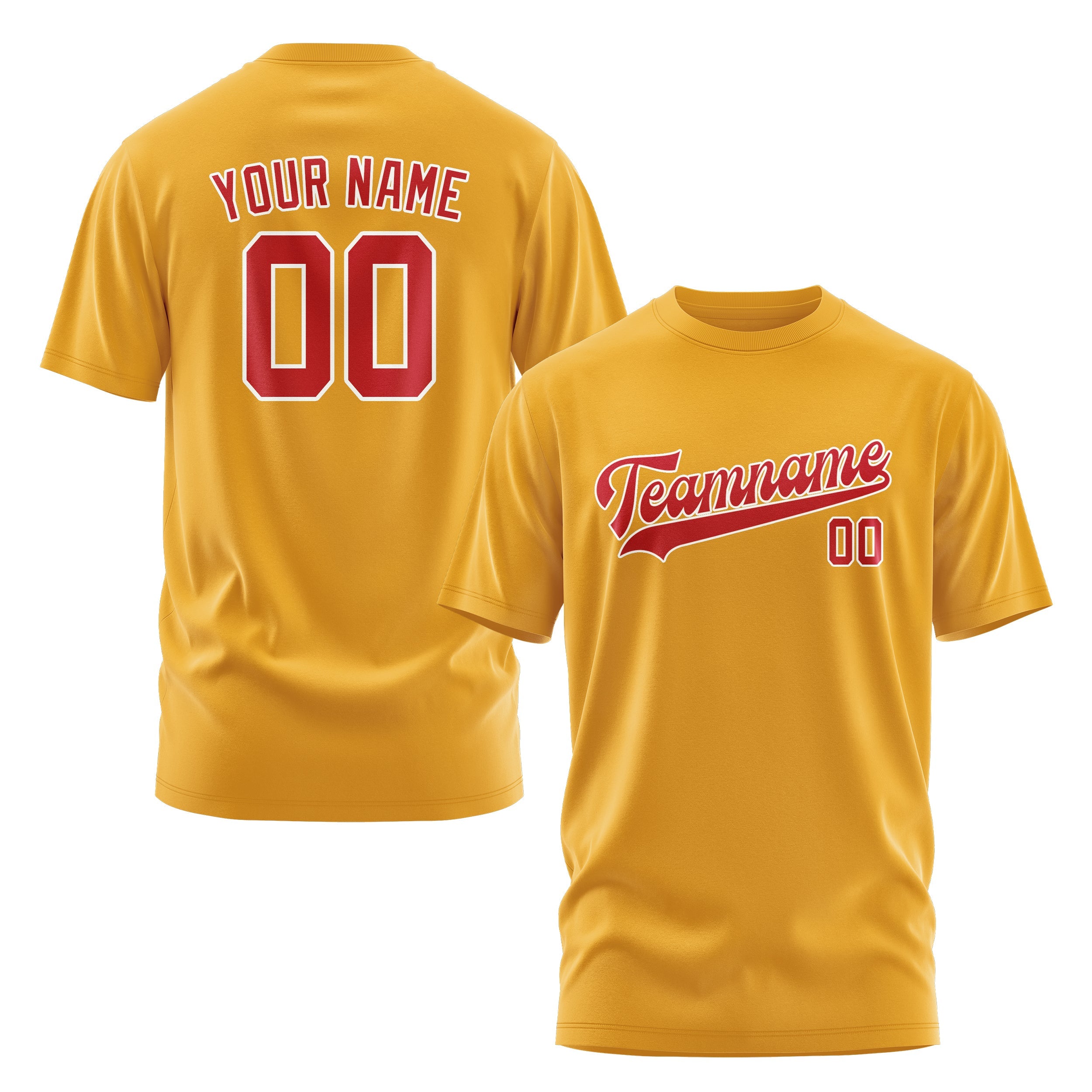 Custom Yellow Red T-Shirt