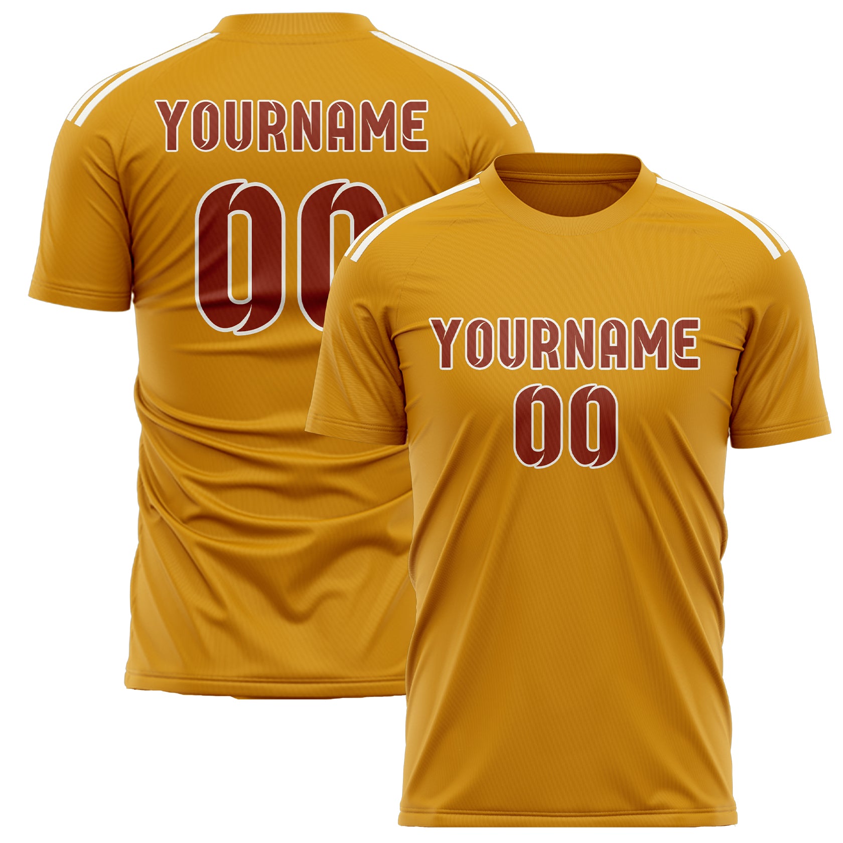 Custom Yellow Coral Red Soccer Jersey