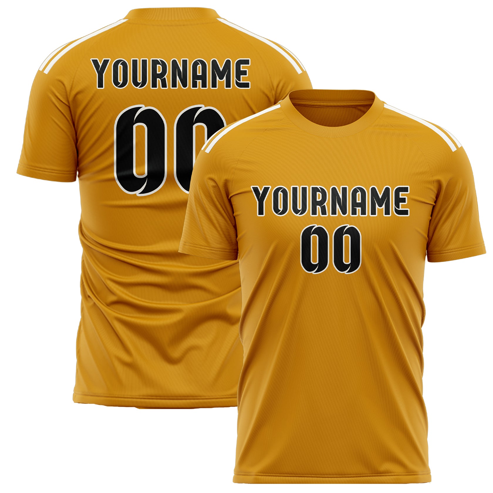 Custom Yellow Black Soccer Jersey