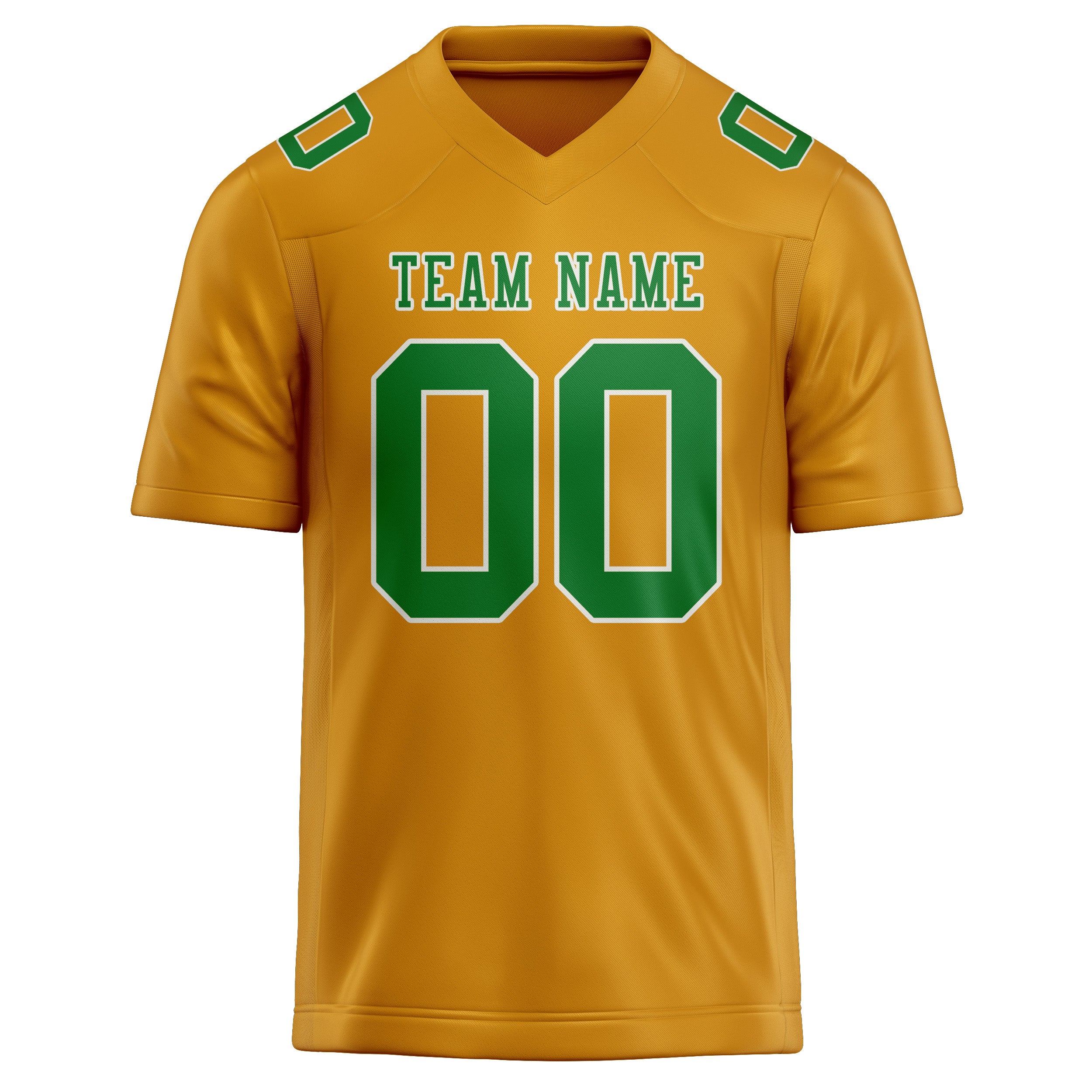 Custom Yellow Emerald Green Football Jersey