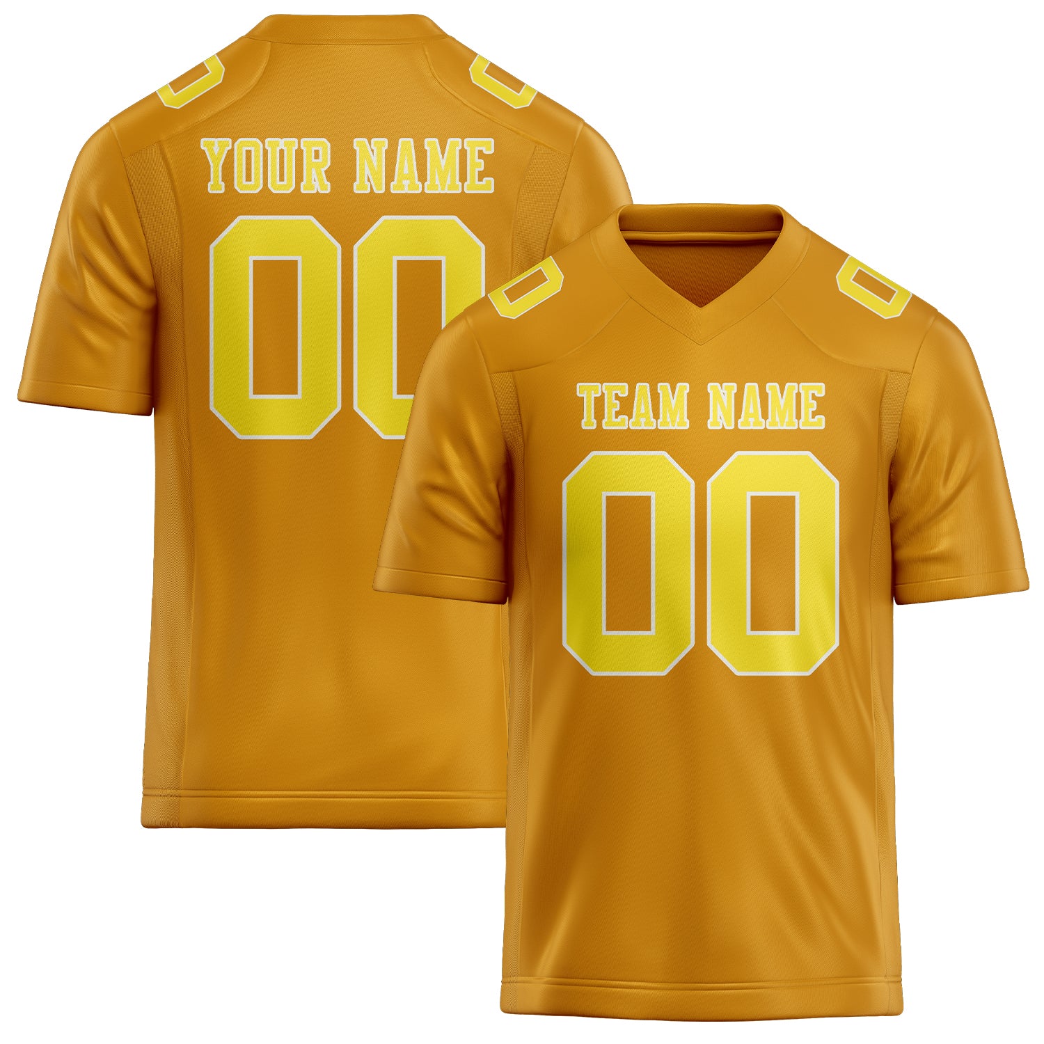 Custom Yellow Light Yellow Football Jersey