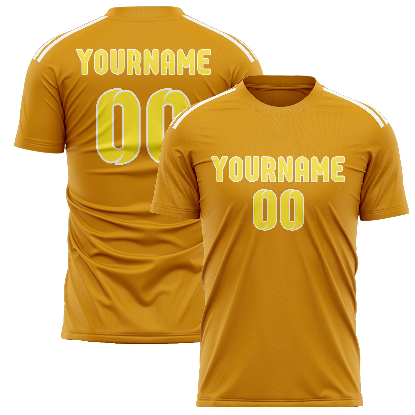 Custom Yellow Light Yellow Soccer Jersey