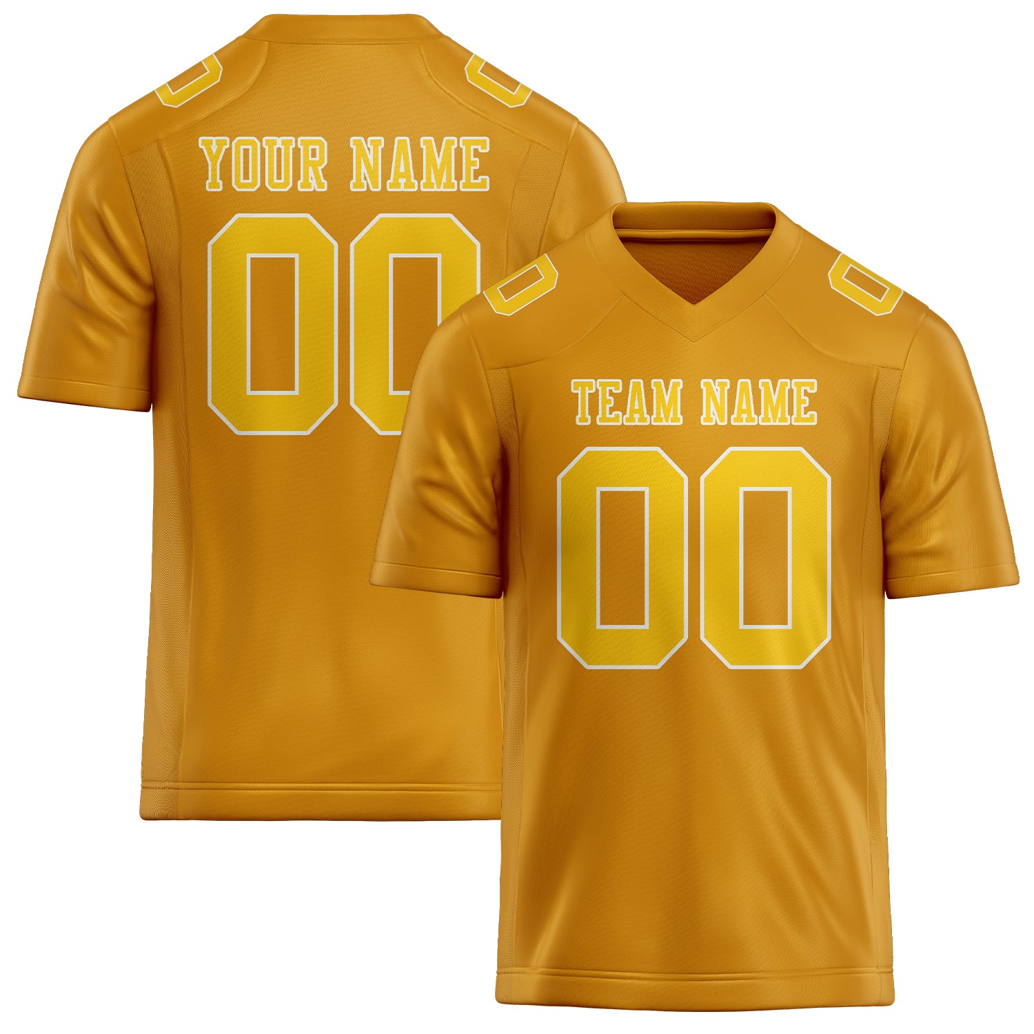 Custom Yellow Gold Football Jersey