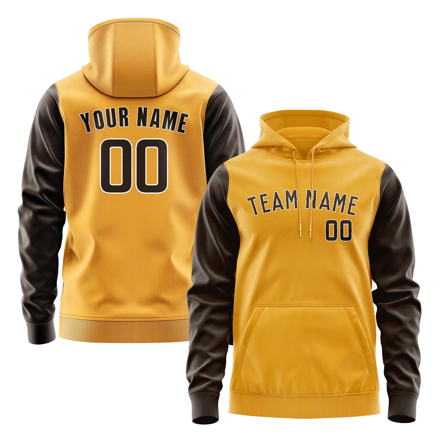 Custom Yellow Brown Hoodie 1919010119B31801
